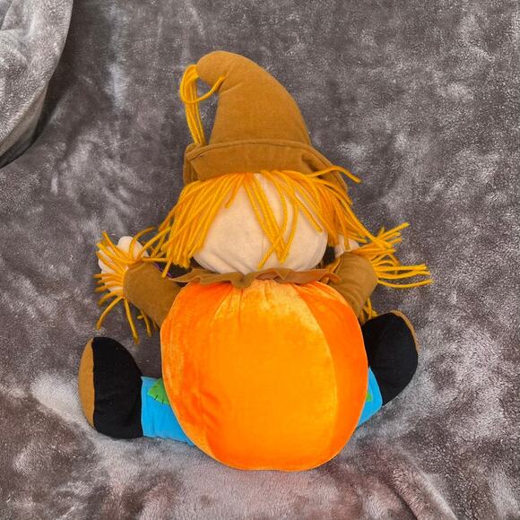 Vintage Scarecrow Doll Plush 15" Pumpkin Body Stuffed Toy Y2K READ - Picture 15 of 16